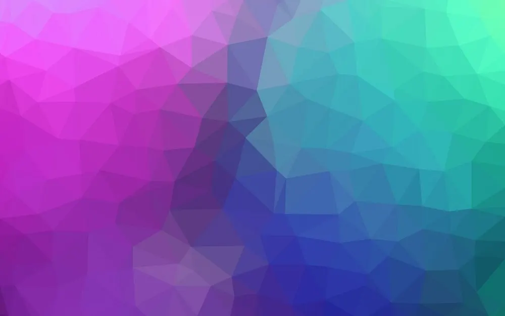 Low-poly background with a gradient from pink and purple to blue and green