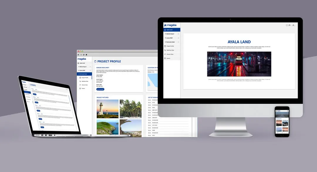 The ROBO®ONE project profile on a desktop screen, a laptop and a phone