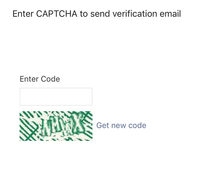 CAPTCHA field to fill in before WeChat sends the email verification code