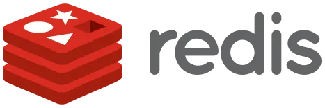 The Redis logo: a red stack of cubes next to the word redis