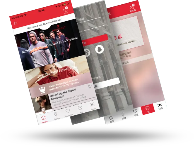 A mobile shop built on Symfony, shown as a fan of screens